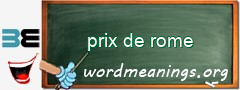 WordMeaning blackboard for prix de rome